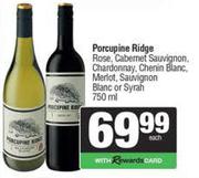 Porcupine Ridge Rose Cabernet Sauvignon,Chardonnay,Chenin Blanc,Merlot,Sauv Or Syrah-750ml