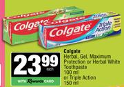 Colgate Herbal, Gel, Maximum Protection Or Herbal White Toothpaste 100ml Or Triple Action 150ml-Each