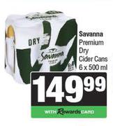 Savanna Premium Dry Cider Cans-6 x 500ml