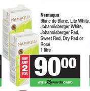 Namaqua Blanc De Blanc,Lite White,Johannisbergr Red,Sweet Red, Dry Red Or Rose-For 2 x 1L
