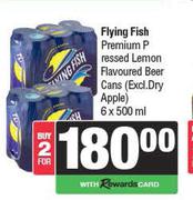Flying Fish Premium Pressed Lemon Flavoured Beer Cans-For 2 x 6 x 500ml