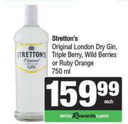 Stretton's Original London Dry Gin,Triple Berry,Wild Berries Or Ruby Orange-750ml