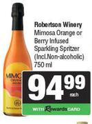 Robertson Winery Mimosa Orange Or Berry Infused Sparkling Spritzer-750ml