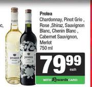 Protea Chardonnay,Pinot Grio,Rose,Shiraz,Sauv,Chenin,Cabernet Sauvignon,Merlot-750ml