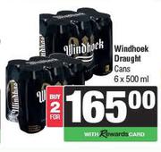 Windhoek Draught Cans-For 2 x 6 x 500ml