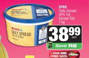 Spar Daily Spread 40% Fat Spread Tub-1Kg