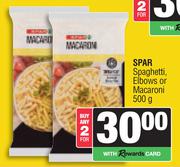 Spar Spaghetti, Elbows Or Macaroni-For Any 2 x 500g