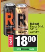 Reboost Energy Drink Assorted-For Any 2 x 500ml