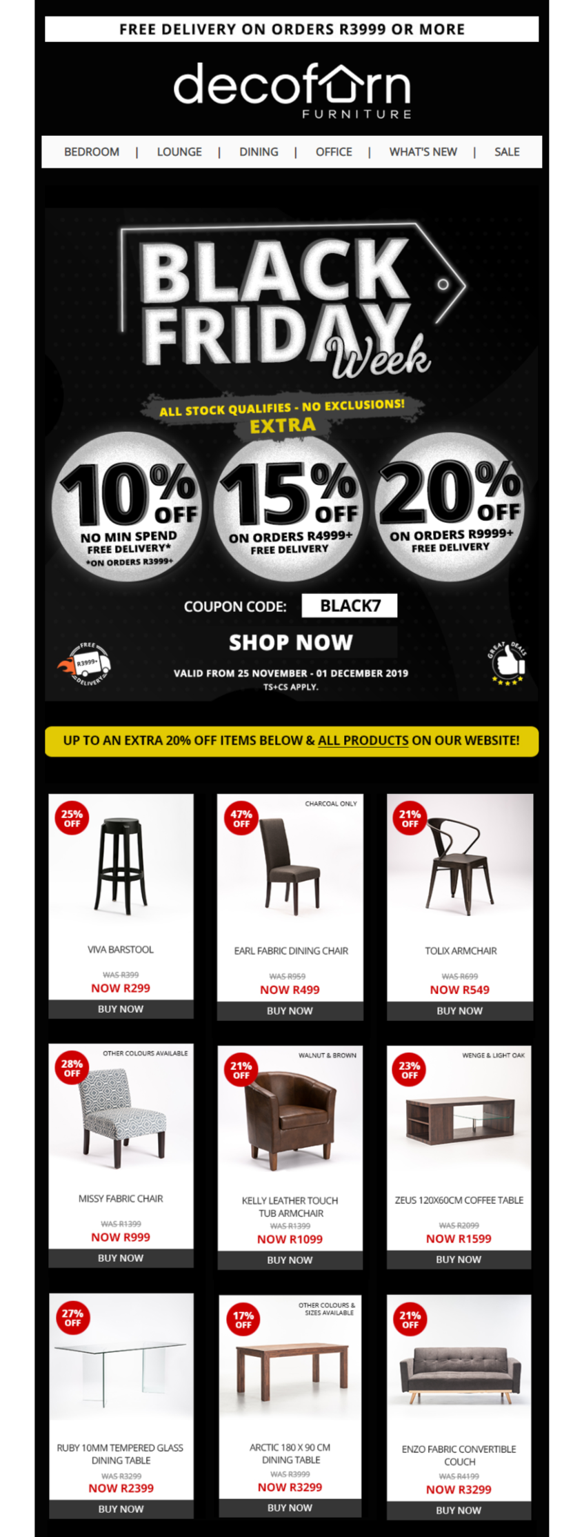 Decofurn Black Friday Week 25 Nov 01 Dec 2019 Www Guzzle Co Za