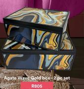 Agate Wave Gold Box 2 Pc Set