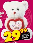 "I Love You" Fuzzy Teddy Bear 22cm
