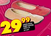 Ladies Hotel Pump Slippers Sizes 3-8 Per Pair