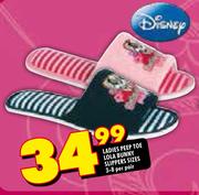 Ladies Peep Toe Lola Bunny Slippers Sizes 3-8 Per Pair
