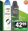 Dove Deodorant For Male Or Female Assorted-150ml Each