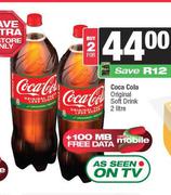 Coca Cola Original Soft Drink-For 2 x 2Ltr