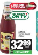 All Gold Tomato Sauce-700ml Each