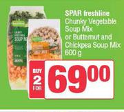 Spar Freshline Chunky Vegetable Soup Mix Or Butternut & Chickpea Soup Mix-For 2 x 600g