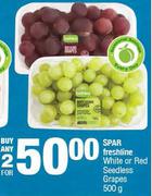 Spar Freshline White Or Red Seedless Grapes-For Any 2 x 500g