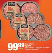 Your Butcher By Spar Beef Original, Chargrilled Or Cheese Flavoured Burgers-Per Kg