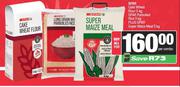Spar Cake Wheat Flour 5Kg,Parboiled Rice 5Kg Plus Spar Super Maize Meal 5Kg-For All