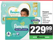 Pampers Active Jumbo Pack Or Premium Care Value Pack Assorted-Per Pack