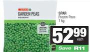 Spar Frozen Peas-1kg Each