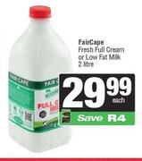 Fair Cape Fresh Full Cream Or Low Fat Milk-2L