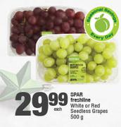 Spar Freshline White Or Red Seedless Grapes-500g Each