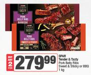 Spar Tender & Tasty Pork Belly Ribs Sweet & Sticky Or BBQ-For 2 x 1Kg