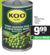 Koo Garden Peas In Brine-400g Each