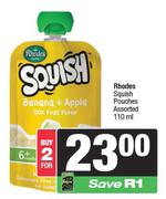 Rhodes Squish Pouches Assorted-For 2 x 110ml