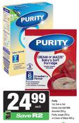 Purity 1st,2nd Or 3rd Cereal Just Add Milk 250g,Purity Jungle 250g Or Cream Of Maize 400g-Each