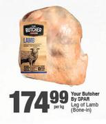 Your Butcher By Spar Leg Of Lamb Bone In-Per Kg