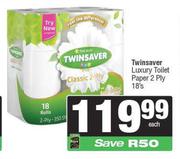 Twinsaver Luxury Toilet Paper 2 Ply-18s