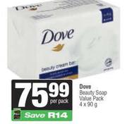 Dove Beauty Soap Value Pack-4 x 90g