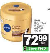 Nivea Body Lotion Or Cream Assorted-400ml Each