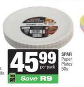 Spar Paper Plates-50s Per Pack