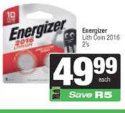 Energizer Lith Coin 2016-2's Each
