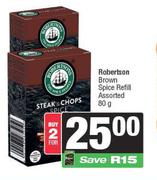 Robertson Brown Spice Refill Assorted-For 2 x 80g