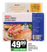 Spar Beechwood Smoked, Red Or Chicken Viennas-500g Each