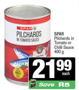 Spar Pilchards In Tomato Or Chilli Sauce-400g Each