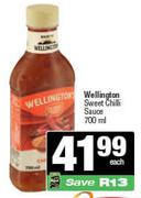 Wellington's Sweet Chilli Sauce-700ml Each