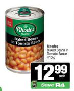 Rhodes Baked Beans In Tomato Sauce-410g