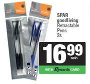 Spar Good Living Retractable Pens-2s
