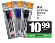 Spar Good Living Ballpoint Pens-3s