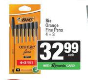Bic Orange Fine Pens-4 + 3