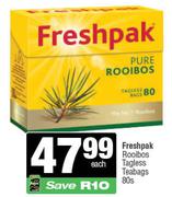 Freshpak Rooibos Tagless Teabags-80s Each