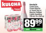 Annabelle Cuvee Rose,Cuvee Blanche Or Sweet Red Or Blance Petillant Lightly Sparkling-750ml/6x250ml