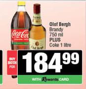 Olof Bergh Brandy 750ml Plus Coke 1L-Both For
