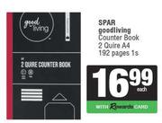 Spar Good Living Counter Book 2 Quire A4 (192 Pages)
